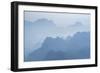 Misty Limestone Karst Mountain Landscape at Sunrise, Seen from Mount Zwegabin, Hpa An-Matthew Williams-Ellis-Framed Photographic Print