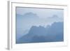 Misty Limestone Karst Mountain Landscape at Sunrise, Seen from Mount Zwegabin, Hpa An-Matthew Williams-Ellis-Framed Photographic Print