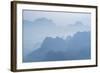 Misty Limestone Karst Mountain Landscape at Sunrise, Seen from Mount Zwegabin, Hpa An-Matthew Williams-Ellis-Framed Photographic Print