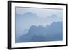 Misty Limestone Karst Mountain Landscape at Sunrise, Seen from Mount Zwegabin, Hpa An-Matthew Williams-Ellis-Framed Photographic Print