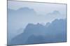 Misty Limestone Karst Mountain Landscape at Sunrise, Seen from Mount Zwegabin, Hpa An-Matthew Williams-Ellis-Mounted Photographic Print