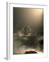 Misty Morning Bicycle Ride-null-Framed Photographic Print