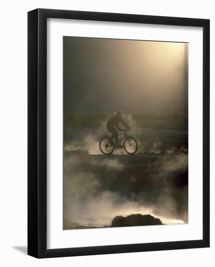 Misty Morning Bicycle Ride-null-Framed Photographic Print