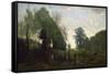 Misty Morning, C.1865-Jean-Baptiste-Camille Corot-Framed Stretched Canvas