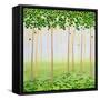 Misty Morning Forest-Herb Dickinson-Framed Stretched Canvas