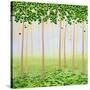 Misty Morning Forest-Herb Dickinson-Stretched Canvas