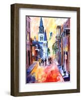 Misty Morning On Chartres Street-Diane Millsap-Framed Art Print