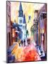 Misty Morning On Chartres Street-Diane Millsap-Mounted Art Print