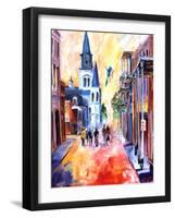 Misty Morning On Chartres Street-Diane Millsap-Framed Art Print