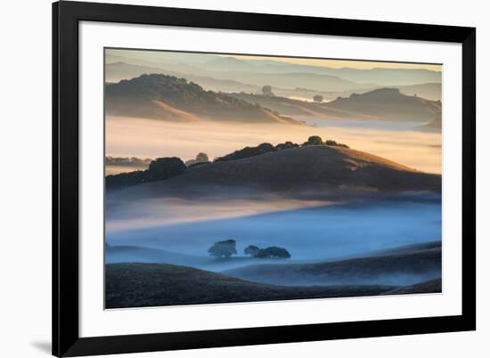 Misty Morning World and First Light, Petaluma California-Vincent James-Framed Photographic Print