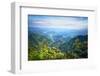 Misty Mountain Chains and Valley with Village as Seen from Tian Mu Shan Peak, Zhejiang, China-Andreas Brandl-Framed Photographic Print