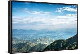 Misty Mountain Chains as Seen from Tian Mu Shan Peak, Zhejiang, China-Andreas Brandl-Framed Photographic Print