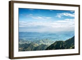 Misty Mountain Chains as Seen from Tian Mu Shan Peak, Zhejiang, China-Andreas Brandl-Framed Photographic Print