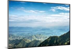 Misty Mountain Chains as Seen from Tian Mu Shan Peak, Zhejiang, China-Andreas Brandl-Mounted Photographic Print