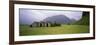 Misty Mountain Landscape with Stone Huts, Iceland-null-Framed Photographic Print