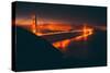 Misty Red Scene at Golden Gate, San Francisco-null-Stretched Canvas