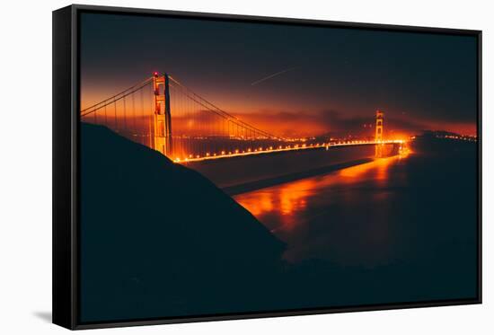 Misty Red Scene at Golden Gate, San Francisco-null-Framed Stretched Canvas