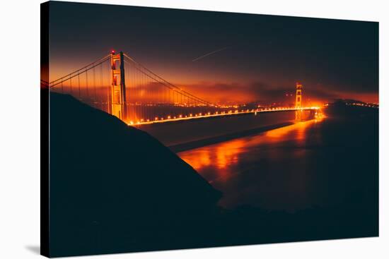 Misty Red Scene at Golden Gate, San Francisco-null-Stretched Canvas