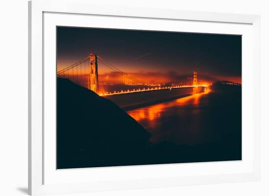 Misty Red Scene at Golden Gate, San Francisco-null-Framed Photographic Print