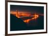 Misty Red Scene at Golden Gate, San Francisco-null-Framed Photographic Print