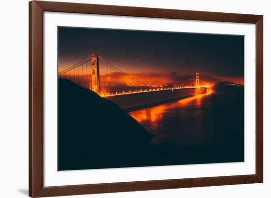 Misty Red Scene at Golden Gate, San Francisco-null-Framed Photographic Print