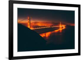 Misty Red Scene at Golden Gate, San Francisco-null-Framed Photographic Print