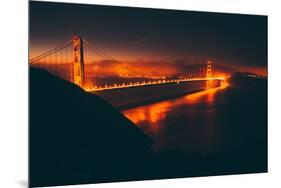 Misty Red Scene at Golden Gate, San Francisco-null-Mounted Photographic Print