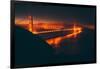 Misty Red Scene at Golden Gate, San Francisco-null-Framed Photographic Print