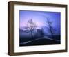 Misty River and Forest at Dusk, Baden-Wuerttemberg, Germany-Herbert Kehrer-Framed Photographic Print