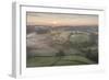 Misty spring sunrise over rolling countryside, South Tawton, Devon, England, United Kingdom, Europe-Adam Burton-Framed Photographic Print