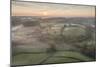 Misty spring sunrise over rolling countryside, South Tawton, Devon, England, United Kingdom, Europe-Adam Burton-Mounted Photographic Print