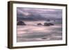 Misty Stormy Morning at Cannon Beach, Oregon Coast-Vincent James-Framed Photographic Print