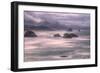 Misty Stormy Morning at Cannon Beach, Oregon Coast-Vincent James-Framed Photographic Print