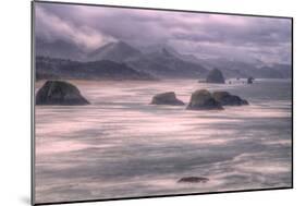 Misty Stormy Morning at Cannon Beach, Oregon Coast-Vincent James-Mounted Photographic Print