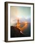 Misty Stormy Morning Golden Gate Bridge, Night Lights, San Francisco-Vincent James-Framed Photographic Print