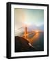 Misty Stormy Morning Golden Gate Bridge, Night Lights, San Francisco-Vincent James-Framed Photographic Print