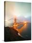 Misty Stormy Morning Golden Gate Bridge, Night Lights, San Francisco-Vincent James-Stretched Canvas