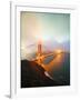 Misty Stormy Morning Golden Gate Bridge, Night Lights, San Francisco-Vincent James-Framed Photographic Print