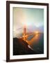 Misty Stormy Morning Golden Gate Bridge, Night Lights, San Francisco-Vincent James-Framed Photographic Print