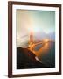 Misty Stormy Morning Golden Gate Bridge, Night Lights, San Francisco-Vincent James-Framed Photographic Print