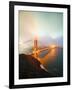 Misty Stormy Morning Golden Gate Bridge, Night Lights, San Francisco-Vincent James-Framed Photographic Print