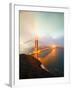 Misty Stormy Morning Golden Gate Bridge, Night Lights, San Francisco-Vincent James-Framed Photographic Print