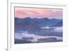 Misty Sunrise over Derwent Water and the Newlands Valley, Lake District, Cumbria-Adam Burton-Framed Photographic Print