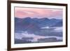 Misty Sunrise over Derwent Water and the Newlands Valley, Lake District, Cumbria-Adam Burton-Framed Photographic Print