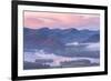 Misty Sunrise over Derwent Water and the Newlands Valley, Lake District, Cumbria-Adam Burton-Framed Photographic Print