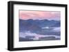 Misty Sunrise over Derwent Water and the Newlands Valley, Lake District, Cumbria-Adam Burton-Framed Photographic Print