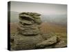 Misty View at Hound Tor, Dartmoor, South Devon, England, United Kingdom, Europe-Lee Frost-Stretched Canvas