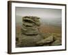 Misty View at Hound Tor, Dartmoor, South Devon, England, United Kingdom, Europe-Lee Frost-Framed Photographic Print