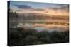 Misty Warm Sunrise Near Yellowstone River-Vincent James-Stretched Canvas