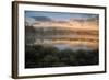 Misty Warm Sunrise Near Yellowstone River-Vincent James-Framed Photographic Print